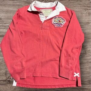 Pussers west indies Longsleeve Rugby Polo Shirt Salmon M Preppy